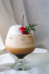 Toasted Coconut Coffee Latte with Whipped Cream