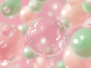 A high quality bubble background with soft pastel and vibrant bubbles, arranged in a delicate and modern pattern