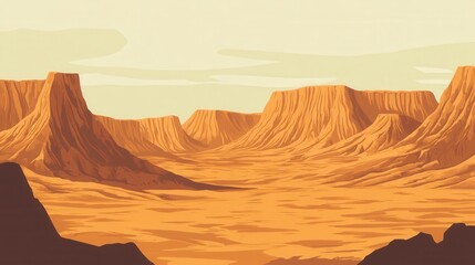 Naklejka premium Desert Mountains at Sunset