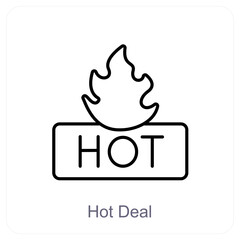 Hot Deal and Discount icon concept