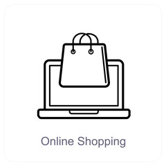 Online Shopping and shopping icon concept