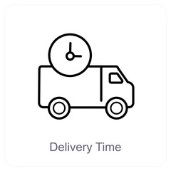 Delivery Time and delivery icon concept