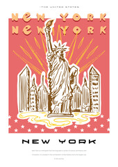 The poster is minimalistic with an interesting bright design, vector format