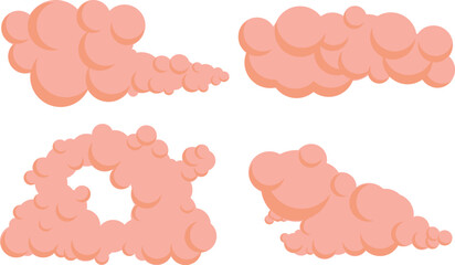 cloud cartoon design, dusk color