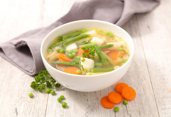 bowl of vegetable broth