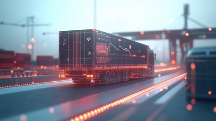 Fototapeta premium Digital Logistics Management