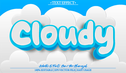 Cloud  Vector Text Effect Editable Alphabet Blue Air Sky Azure White Nature