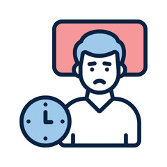 Icon representing sleep disorders, featuring symbols related to sleep and health issues