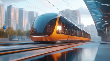 Fototapeta premium Intelligent Rail Transit System for Future Cities