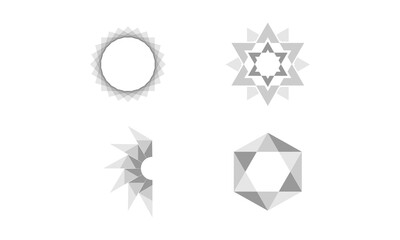 Set of geometric design vector