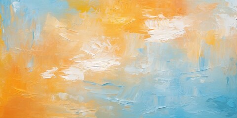 Avant-garde Abstract Fusion: Vibrant Blue, Gold, Beige, Orange, and Brown Oil Texture Canvas. Contemporary Artistic Expression for Modern Decor, Graphic Design, and Marketing Backgrounds with Elegant 