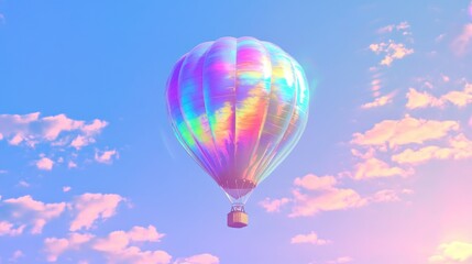 Fototapeta premium A colorful hot air balloon is floating in the sky