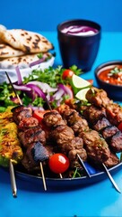 Delicious barbeque grilled Seekh Kebab or adana kebab