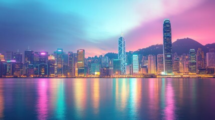 Naklejka premium Bustling-city night