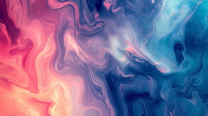 Liquid marble effect with flowing patterns, iridescent colors, smooth and glossy texture