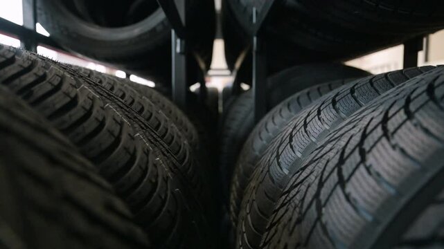 Tire storage place with tire rack