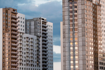 Vidnoye, Leninsky district, Moscow region. Modern high-rise residential buildings. Construction of new residential quarters. New buildings.