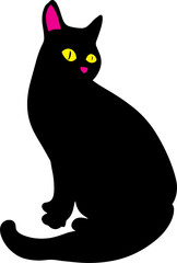 The Black cat for pet or halloween concept 