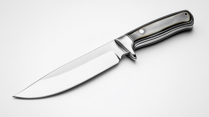 Fototapeta premium A high-quality chef's knife featuring a sleek blade and ergonomic handle, ideal for precision cutting and everyday cooking tasks, isolated on white background