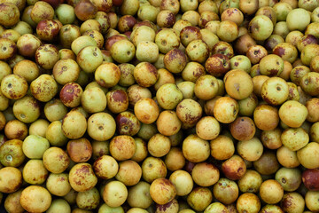 Fresh ripe jujubes fruit background.