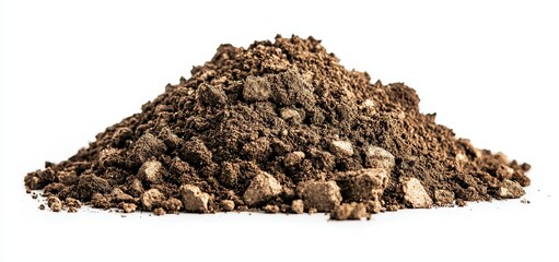 This is a PNG image of soil soil on a chocolate background.