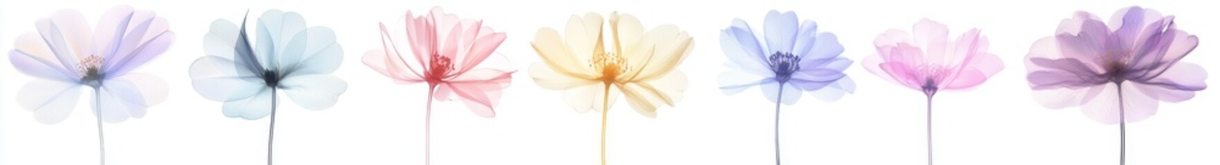 Fototapeta premium A transparent 3D transparent hologram of flowers png