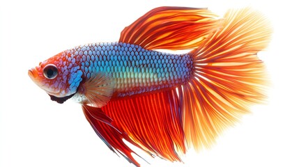 Fototapeta premium Colorful Betta Fish with Red and Blue Scales
