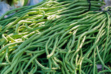green long bean or cowpea in the market.