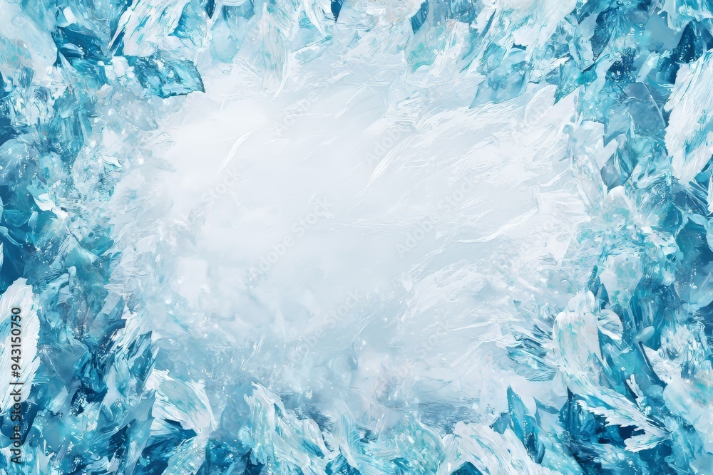 Poster Backgrounds with iced frost crystal borders in PNG format