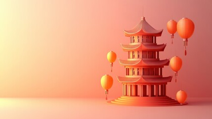 Chinese Style Architecture and the Red Lantern