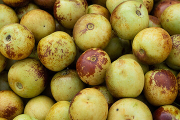 Fresh ripe jujubes fruit background.