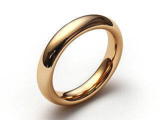 Elegant golden ring showcasing a smooth, reflective surface, perfect for symbolizing love and commitment.