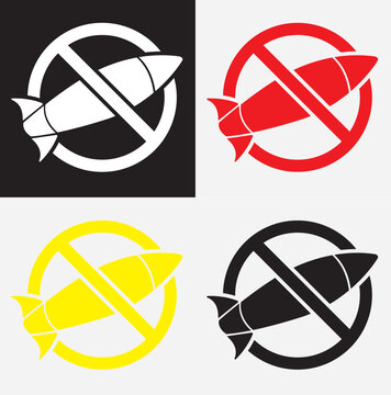 no war icon, misile, peace. 