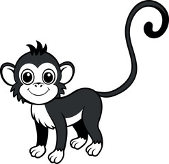 Happy monkey character in sunglasses showing V-sign