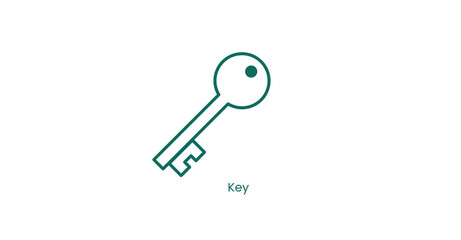 House Key with Keychain Vector Icon