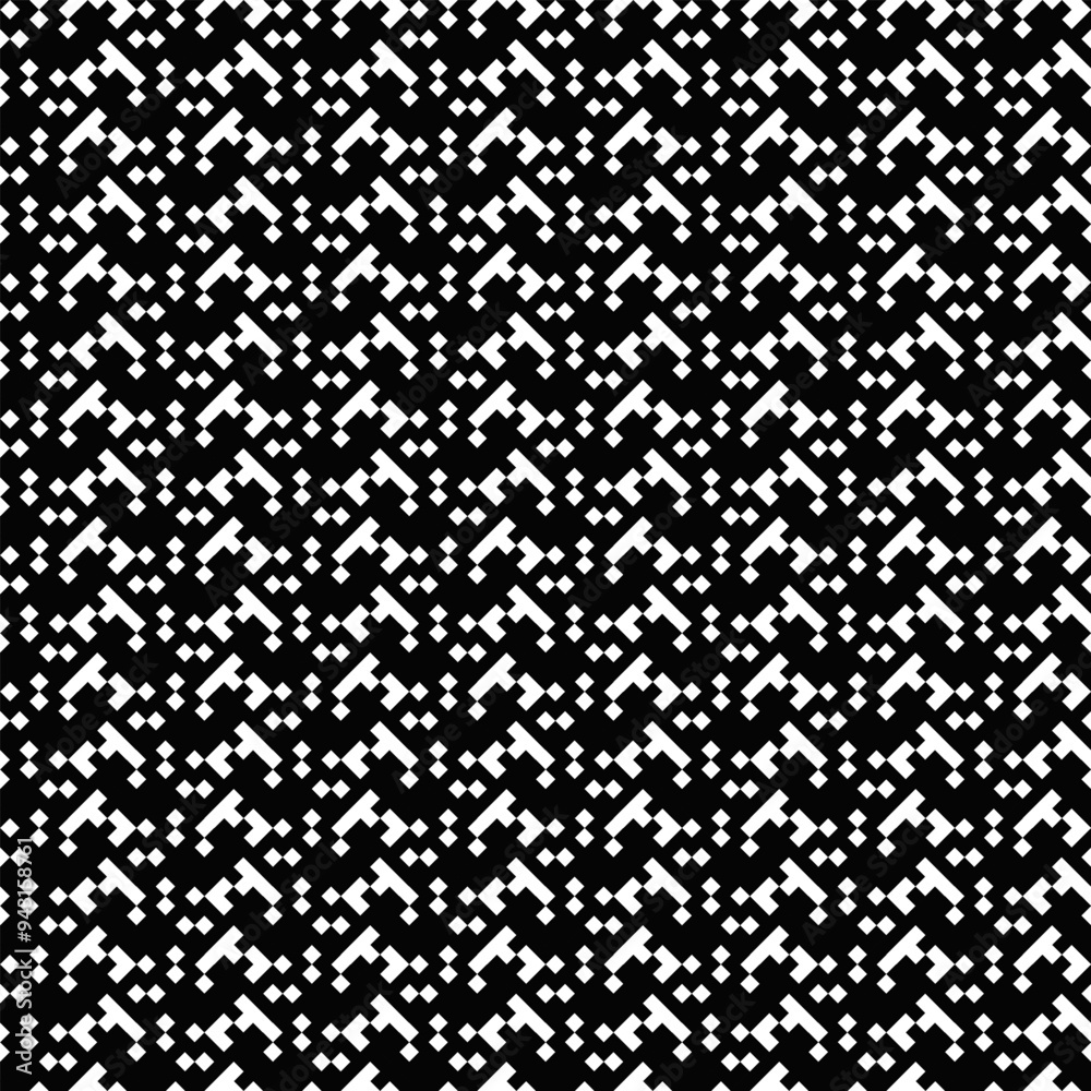 Poster seamless abstract random pixel noise pattern background - repeating monochrome vector illustration