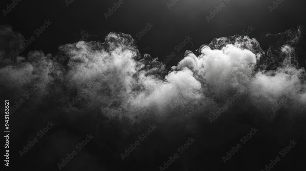 Poster A black and white photo of a cloud of smoke