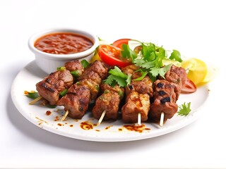 Fototapeta premium Delicious barbeque grilled Seekh Kebab or adana kebab