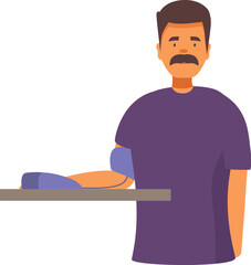 Man is having his blood pressure checked with a digital sphygmomanometer