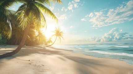 Fototapeta premium Tropical Beach at Sunset.