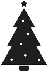 Christmas tree vector, Black and White Icon Symbol illustration