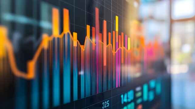 1. **Design a detailed chart for a yearly financial report showcasing data from 2025, highlighting company progress and growth over the year. The image should feature a line graph or bar chart with a
