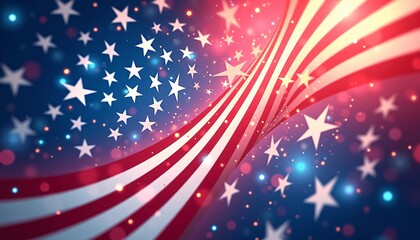 Vibrant patriotic background with stylized flag imagery, ideal for banners or celebratory marketing campaigns.