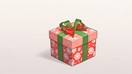 Christmas gift box with ribbon