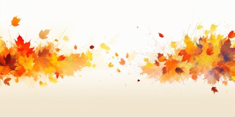 Enchanting Autumn Splatter: Abstract Paint Splash Symbolizing Falling Leaves on Canvas. Minimalist Artistic Composition with Elegant Design for Marketing Backgrounds. Versatile Template with Copy Spac