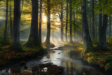 Obraz premium morning in the woods