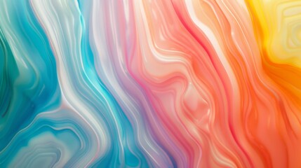Obraz premium A pastel swirl of colors blends seamlessly in an abstract representation, creating a dreamy, fluid pattern reminiscent of flowing marble.