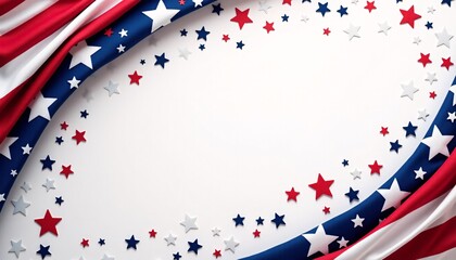Obraz premium Banner featuring a dynamic, abstract patriotic background with bold flag elements for event promotion.