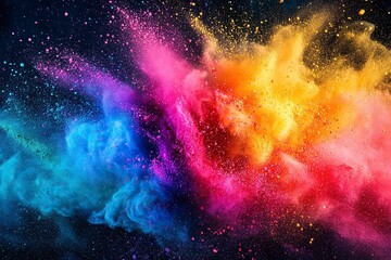 Fototapeta premium A picture of splash of colour powder in a holi festival in india generative ai