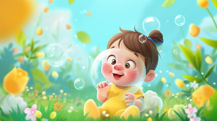 amazing baby cartoon education background wonderful